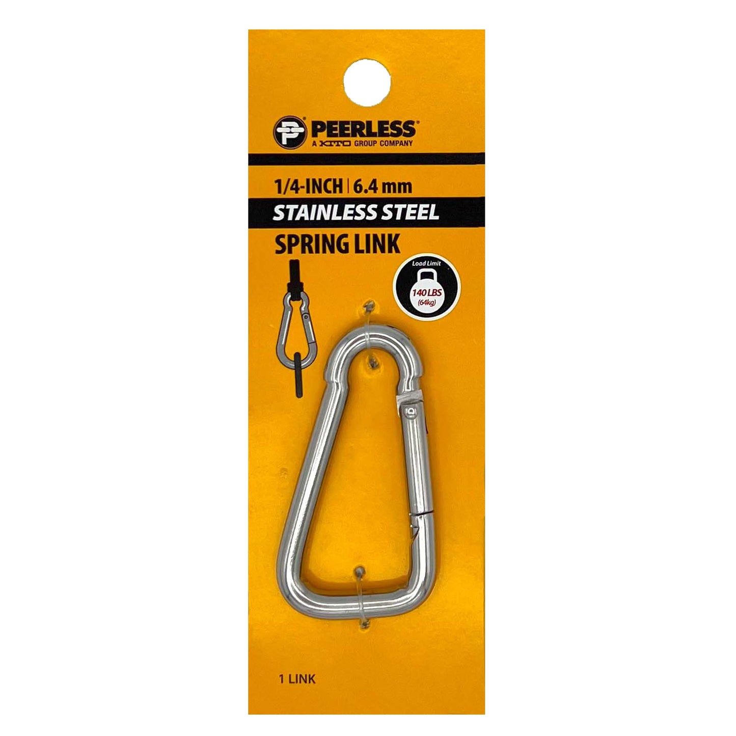 Eslabón de Resorte de Acero Inoxidable de 1/4", Peerless Chain Company, #4731439JS