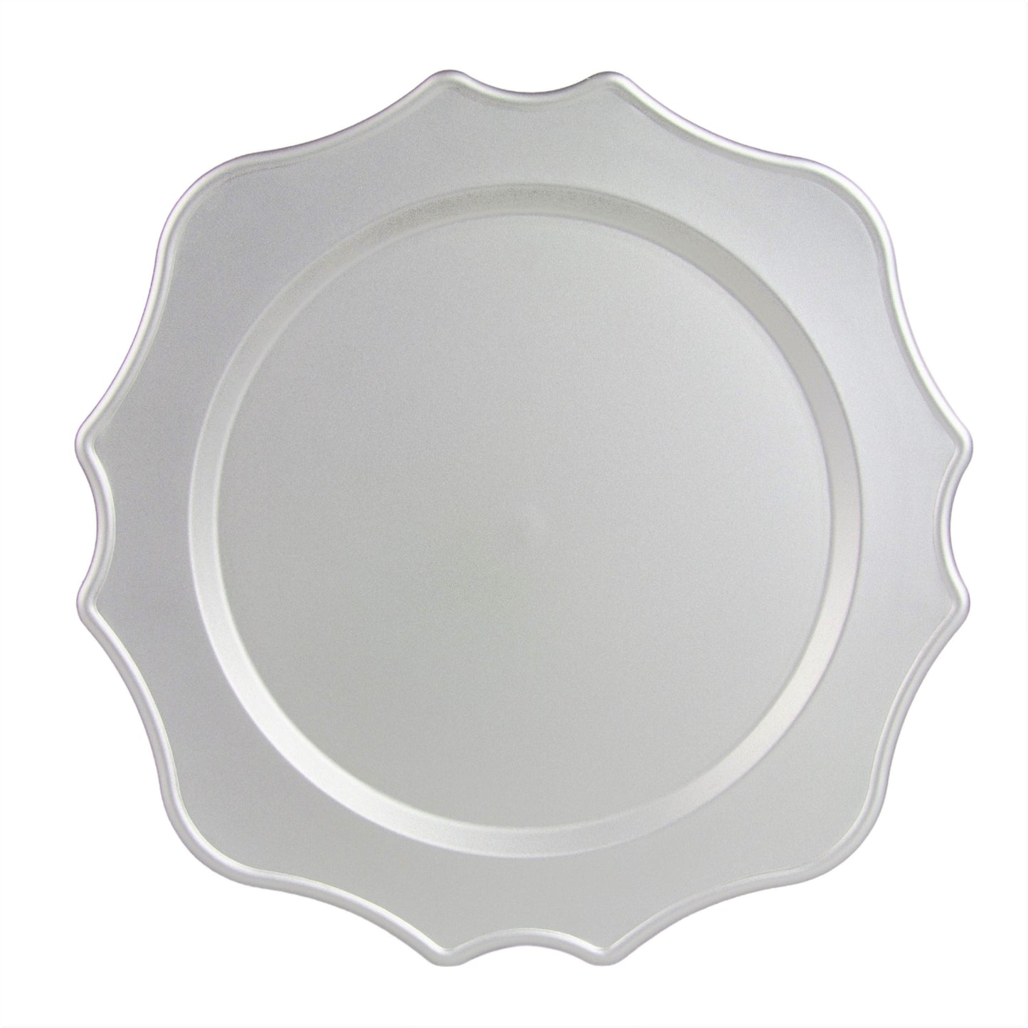 10 Strawberry Street Matte Silver Fran 13" Round Lacquer Charger, Set of 12