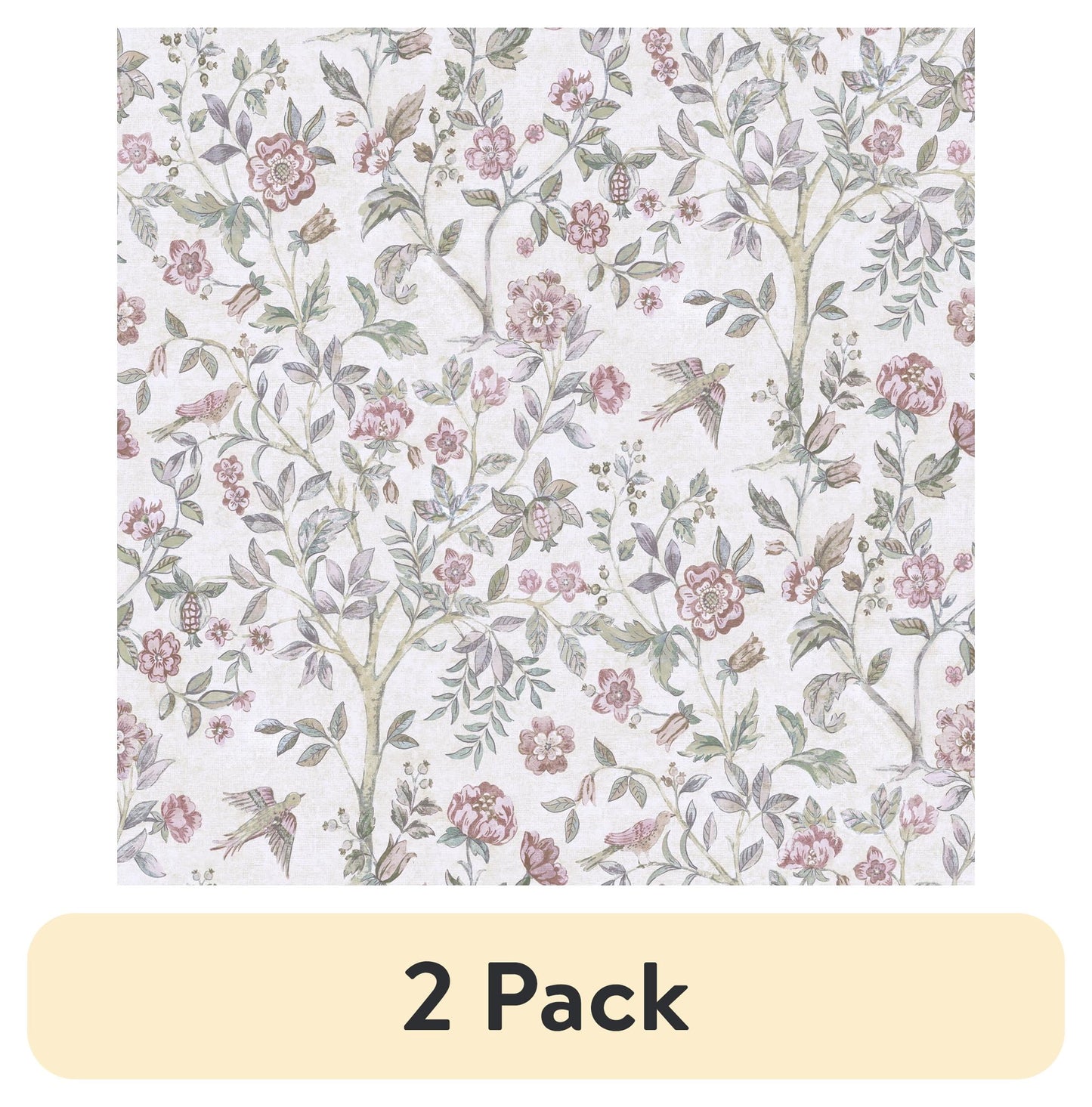 Better Homes & Gardens Blush Bird Botanical Peel and Stick Wallpaper 30.75 Sq. ft