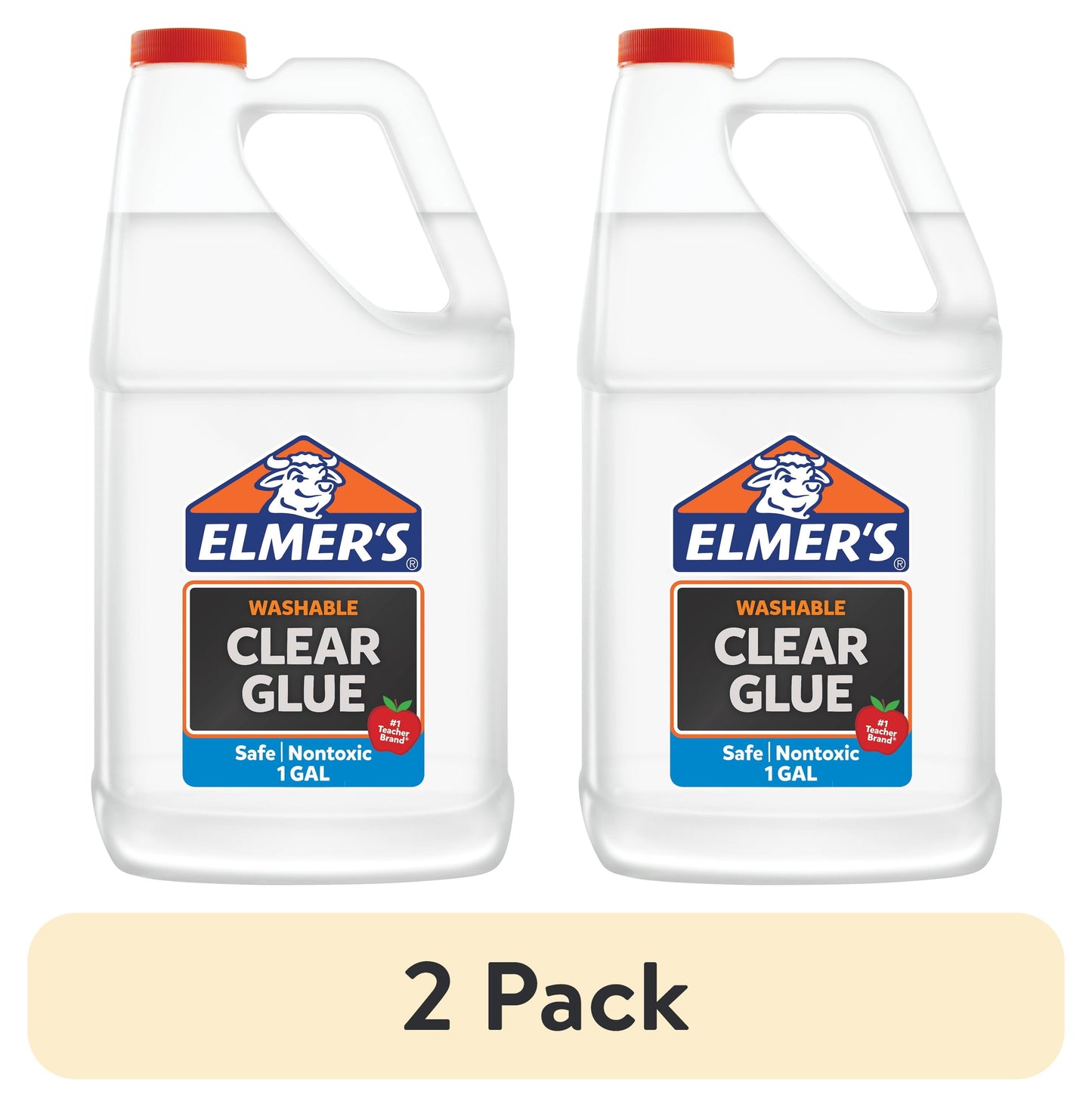 (2 pack) Elmer's Clear Glue, 1 gal, Dries Clear