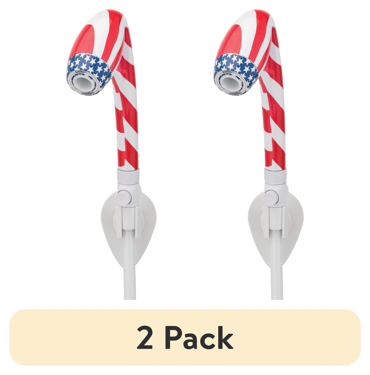 (2 pack) Oxygenics BodySpa RV Handheld Shower Head 2-Setting Red, White and Blue