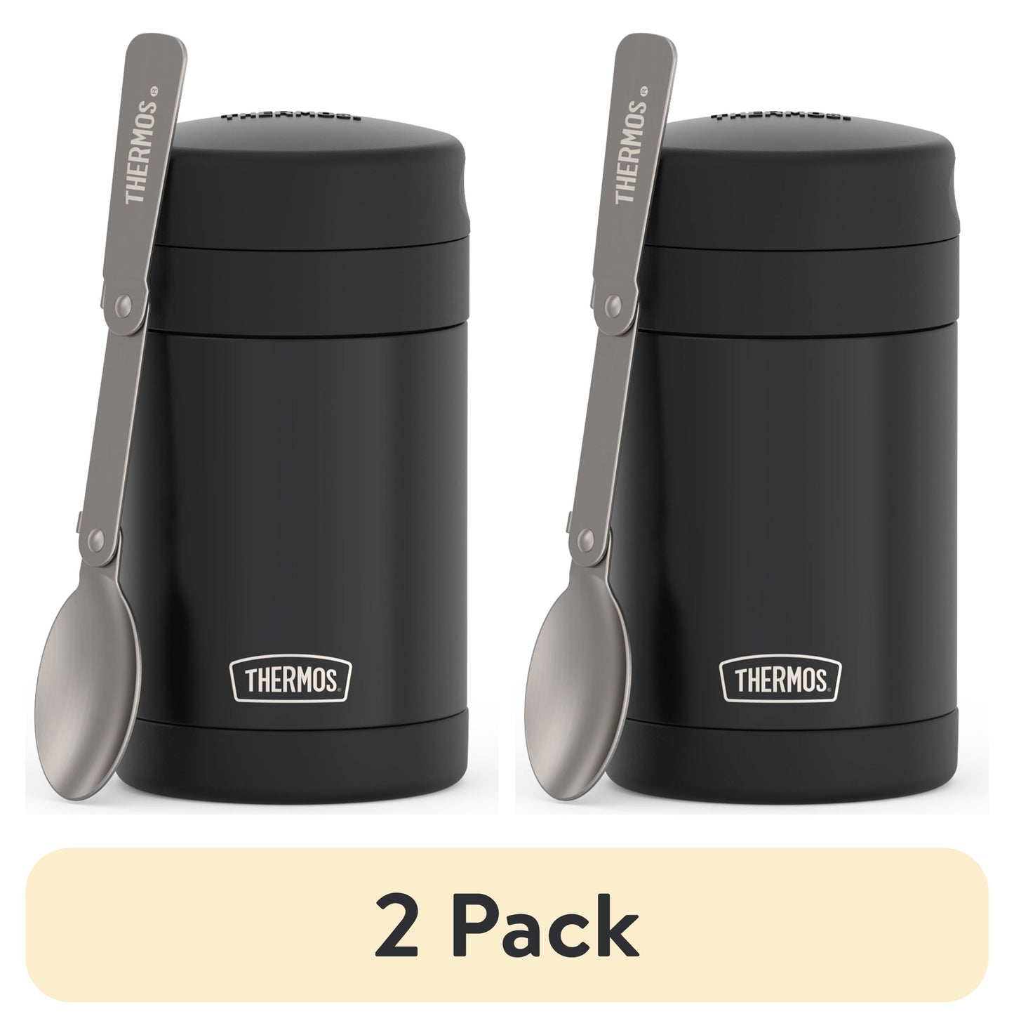(2 pack) Thermos Vaccum Insulated Stainless Steel Food Jar with Spoon, 16oz, Glacier Blue, Ideal Use for Workday Meals and Travel, Made for Portable Food Storage, Dishwasher Safe, For Hot and Cold Food