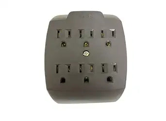 Projex FA-357AE/01PRJ Adapter Grounded 6 outlets Brown