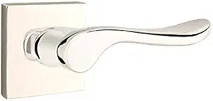 EMTEK Square Rosette Dummy, Pair with Matching Finish Luzern Lever - Choice of 7 Finishes - 5050LUUS14 - Polished Nickel (US14)