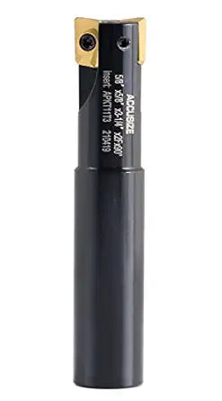 Accusize Industrial Tools 5/8'' 90 Deg Square Shoulder Indexable End Mill with 3-1/4'' Oal, Apkt11t3 Carbide Inserts, 2 Flute, 0056-0916