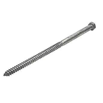1/2 in x 12 in Hot Dip Galvanized Lag Bolts Extra-Long Heavy-Duty Hex Head Structural Screws for Decks, Posts & Timber Framing | A307 Steel | Exterior Wood Fasteners | 10-Pack