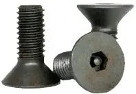 Socket Flat Countersunk Head Cap Screw, Tamper Proof, 6-32 x 3/4", Alloy Steel, Black Oxide, Hex Socket + Center Pin (Quantity: 100) Full Coarse Thread #6 x 3/4 inch Length