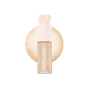 ColourPop Hi-Lite Dewy Liquid Highlighter - Ultra-Reflective Face & Body Illuminator - Glowy Summer Makeup with Hyaluronic Acid & Niacinamide for a Blendable Glow - Sugar Donut (0.38 oz)