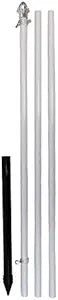 Best Flags 10ft Aluminum (White) Outdoor Pole with Ground Spike