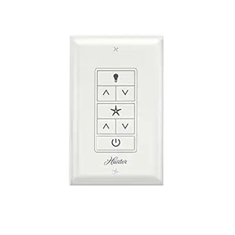 Hunter Universal Ceiling Fan Wall Control Switch - Hunter & Casablanca Fan Light Switch, Controls Speed & Light, Full Range Light Dimmer, Indoor Use - 99815, White
