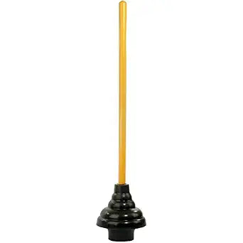 LDR 512 3410A Heavy Duty Drain Handle Double Thrust Rubber Force Cup Removes Clogs for Bathrooms, Kitchens, Baths, Showers, Powerful Commercial and Residential, 26.40"X5.35", Wood Flange Plunger