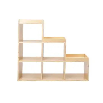 FDP Birch 3-2-1 Shelf Cube Storage Cabinet with 6 Compartments for Book Display and Organization, Durable Furniture for Modern Daycare, Preschool, Montessori Classroom and Playroom Use - 15728-NT