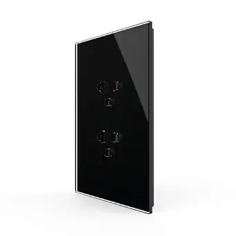 LIVOLO Black Tamper Resistant Outlet, 16A 110-220V, Glass, 1-Pack