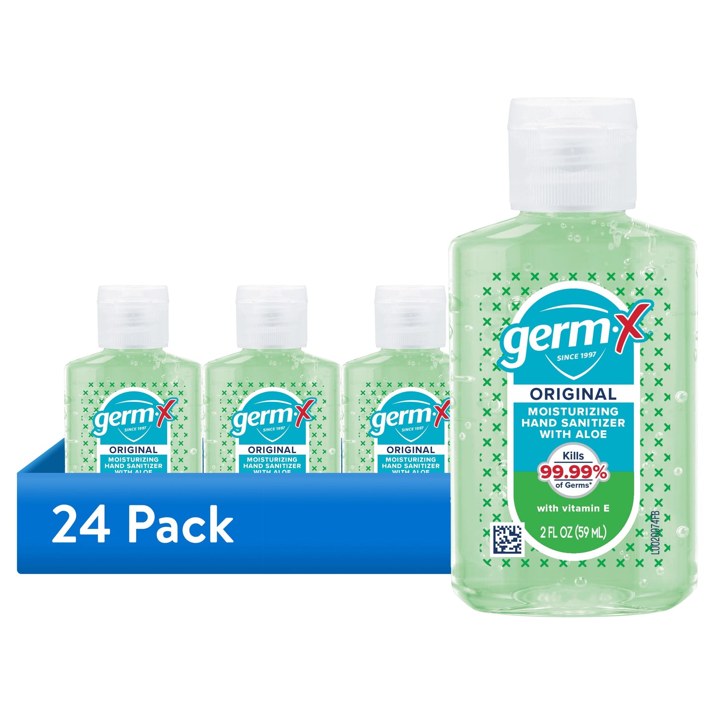 (24 pack) Germ-X Hand Sanitizer with Aloe & Vitamin E, Scented, Travel Size Hand Sanitizer Bottle, 2 fl oz