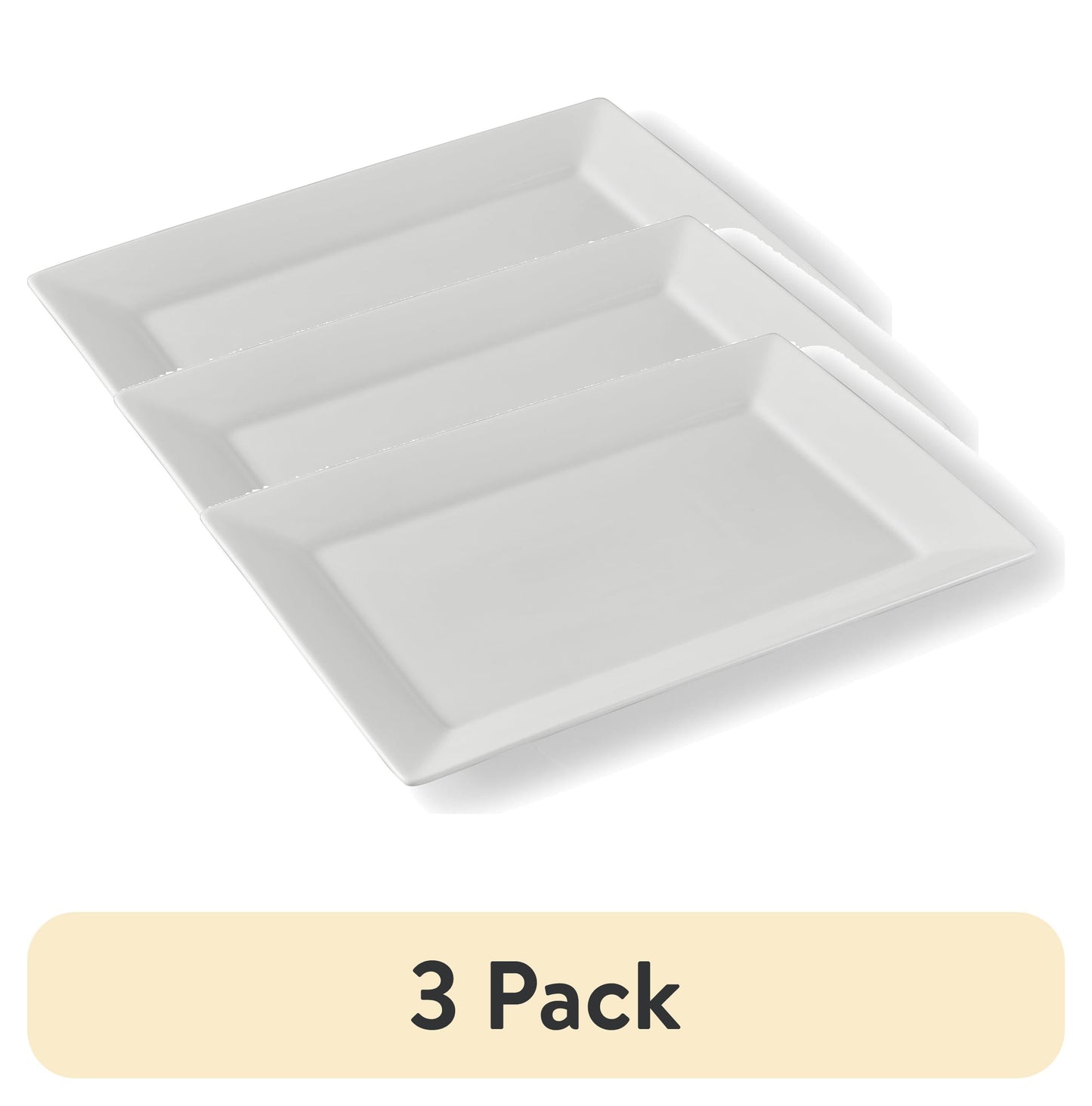 Better Homes & Gardens Bandeja de Servir de Porcelana Blanca de 10" x 14"