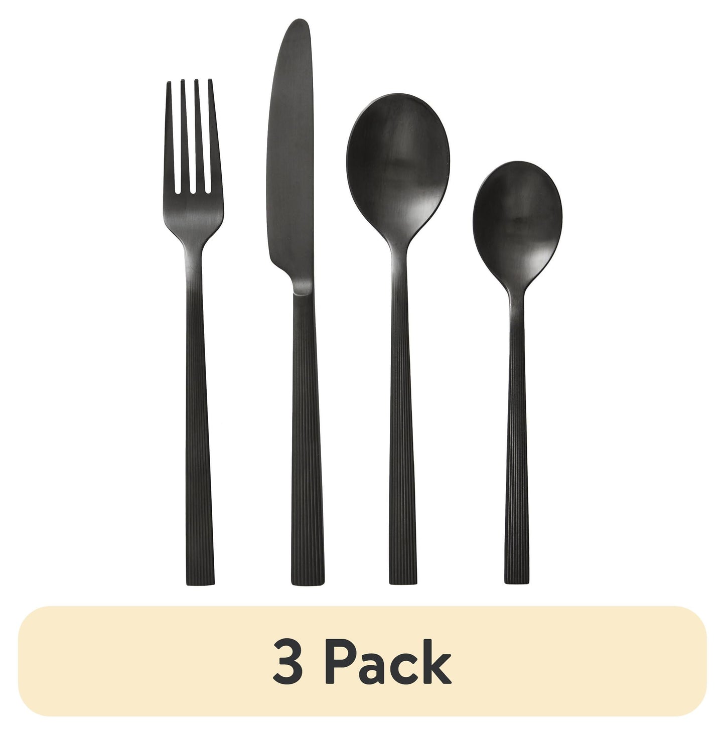 Better Homes & Gardens River 16-Piece Black Stainless Steel Flatware Set (Service for 4)