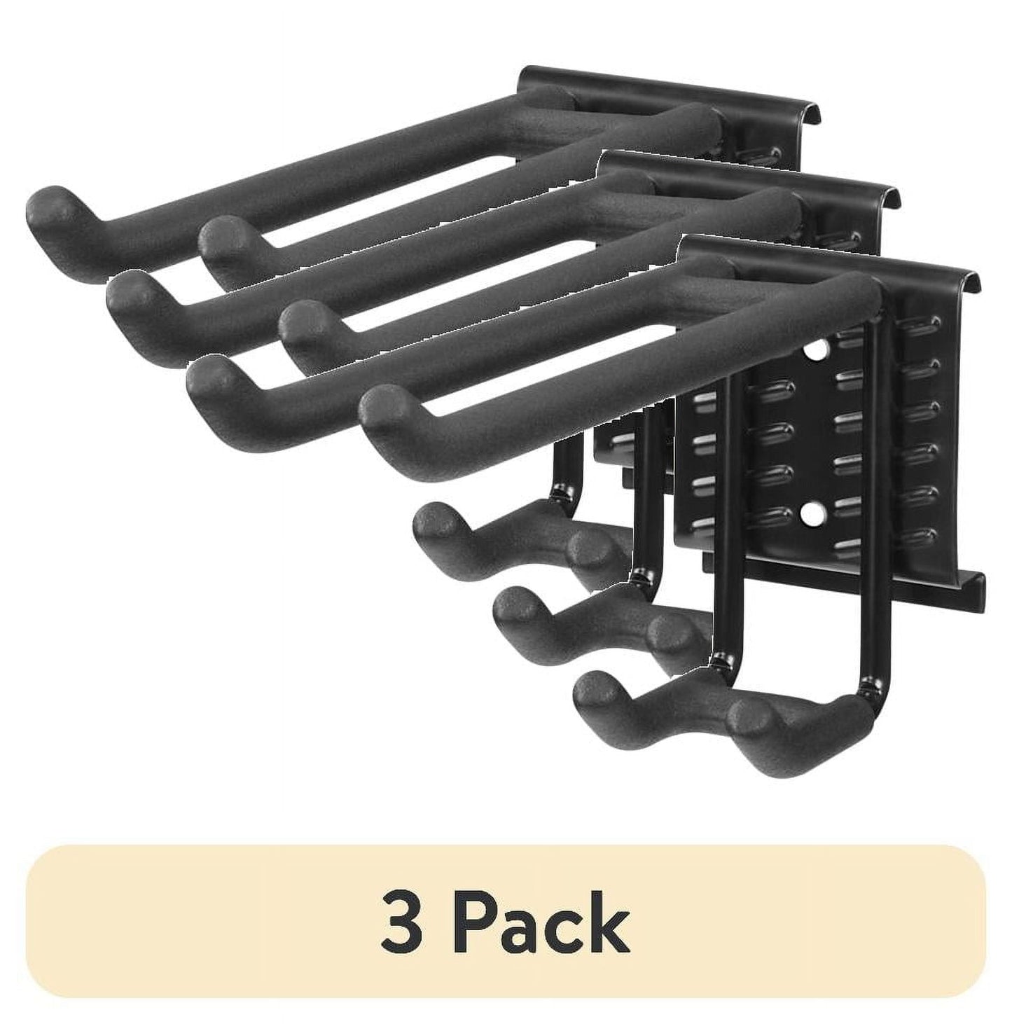 (3 pack) HART Garage Storage Dual Utility Hook, Durable Steel with Rubber Grip, New Condition