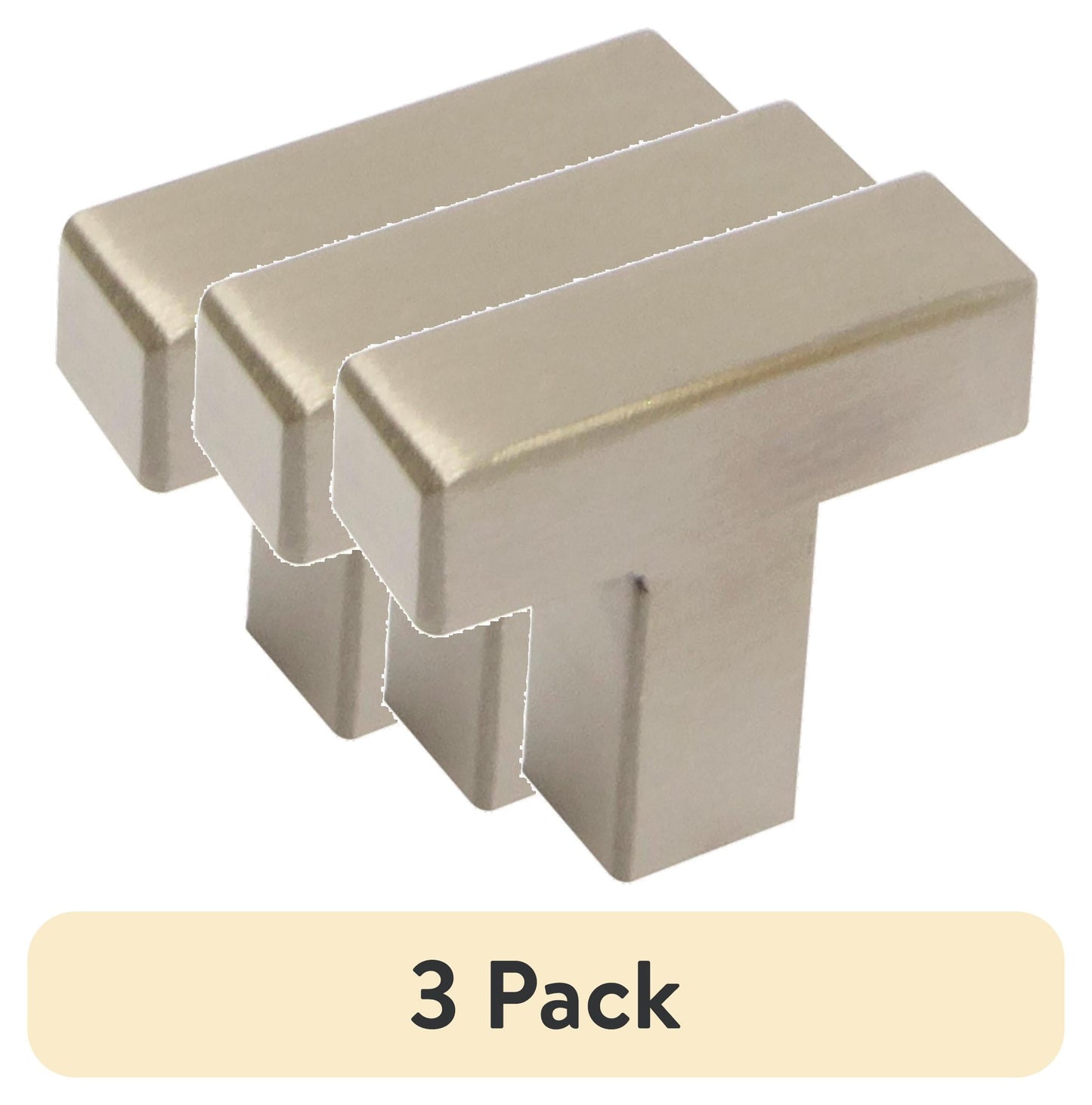 (Paquete de 3) Perilla de Barra de Gabinete de Acero Inoxidable de 1-1/4 in. (32 mm) Mainstays Simple Modern Square (Paquete de 2)