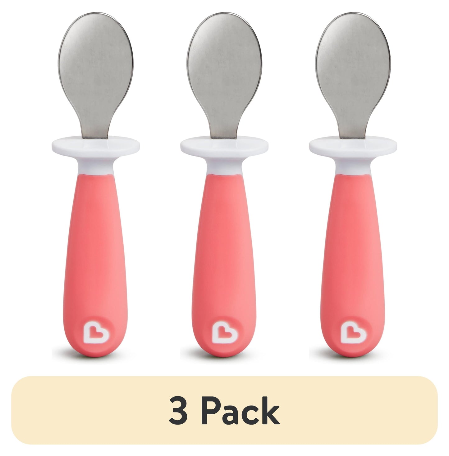 (Paquete de 3) Tenedor y Cuchara para Niños Pequeños Munchkin® Raise, Rosa/púrpura, 12+ Meses, Paquete de 4