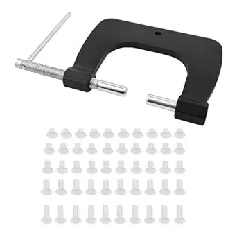 Hand Tubular Rivet Tool, 1/8" Semi Tubular Rivet Tool Kit with Aluminum Tubular Rivets for Window Vent, Tonka Toy, Pinball Machine & Coleman Repair 50Pcs