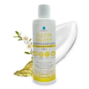 Dr. Robaina Sulfur Shampoo & Body Wash ��� Helps Soothe Dandruff, Seborrheic Dermatitis, Folliculitis & Itchy Scalp ��� Color-Safe, SLS-Free, Citrus-Mint Scent, 8 fl oz - Made in the USA