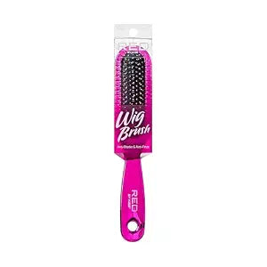 RED by Kiss Anti-Static & Anti-Frizz Wig Brush with Stainless Steel Knot-Free Bristles for Easy Detangling, Smooth Hair & Wigs Without Breakage or Snagging (Mini)