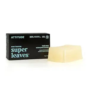 ATTITUDE Men's Body & Face Bar Soap, Eucalyptus & Sage, EWG Verified, 4 Oz