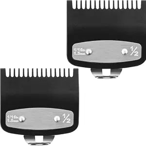 2 Pack Replacement for Wahl Clipper Guards Set Compatible with wahl 1/2 clipper guards,Metal Guide Comb Attachment 1/16" (1.5 mm), for Barbers and Stylists,Black ���