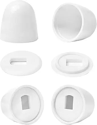 Universal Toilet Bolt Caps Plastic Round Toilet Push-On Bolt Caps White 1.44 Inch Height - 4 Pack