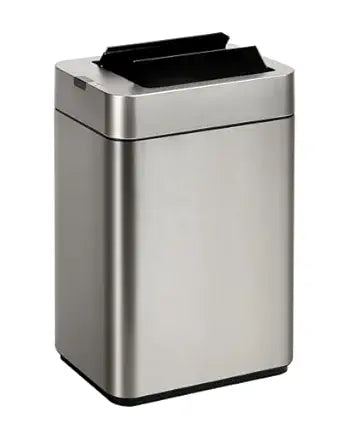 ELPHECO Bathroom Trash Can with Lid 2.6 Gallon Smart Trash Can Slim Motion Sensor Garbage Can Automatic Stainless Steel Wastebasket Bathroom Decor for Bedroom Office Toilet Silver