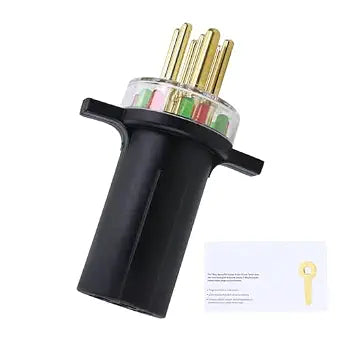 TOVOP auto #7865L 7-Way Round Pin Tractor Plug Tester Trailer Circuit, black