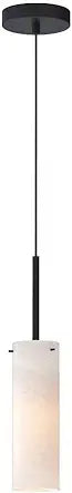 Maxim Lighting Blizzard 1-Light Pendant Light | Black Finish | Glass Shade | Kitchen Dining Pendant | 10511MRBK