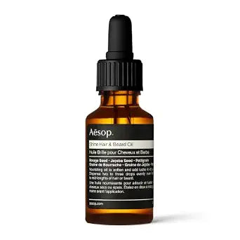 Aesop Shine Hair & Beard Oil | Silicone-Free Nourishing Oil To Soften and Add Lustre | Without Build-up or Oily Residue | 0.8 oz / 25mL