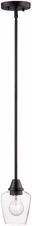 Maxim Lighting Goblet 1-Light Mini Pendant | Oil Rubbed Bronze Finish | Clear Glass Shade | Transitional Mini Pendant | Ideal for Kitchen Islands & Breakfast Nooks | Dimmable | 96120CLOI-BUL