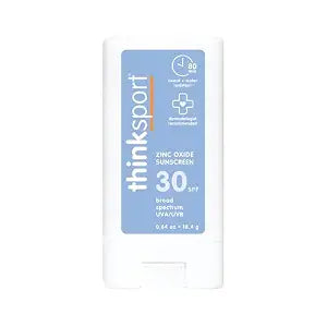 Thinksport Mineral Sunscreen Stick SPF 30, 0.64 Oz, Water Resistant & Vegan