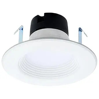 Satco S11838 6.5W LED Downlight Retrofit, 4 in. Stepped Baffle, CCT 2700K-5000K Warm White to Natural Light, 600 Lumens, Matte White, 12V, 50W Inc. Eq. Wet Location, cETLus Classified, RoHS