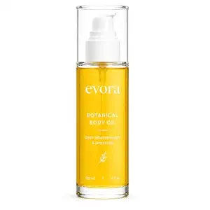 Evora Botanical Body Oil, Wakame Algae, Brazil Nut & Passionflower Seed Oils, Lightweight Firming Massage Oil for Smoother-Looking Skin, Non-Greasy HydratingBody Oil, 4 FI Oz