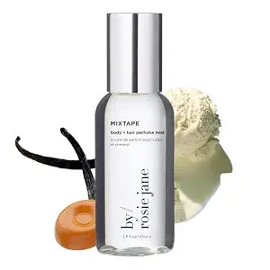 By Rosie Jane Body & Hair Perfume Mist (Mixtape) - Clean Hair & Body Mist for Women - With Notes of Vanilla, Butterscotch & Almond Bourbon (115ml)