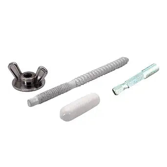 CONFAST 1/4"-20 x 2-1/4" Male Hurricane Anchoring Kit for Storm Panels, Plywood and Metal Panels (25 Sets, 1 Driver, Total 76 Pieces)