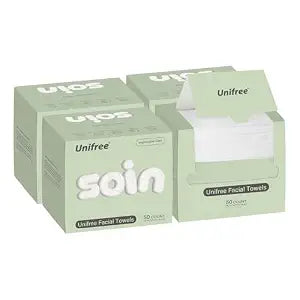 Unifree Facial Towels I Towelettes I Dry Wipes I Makeup Remover I Clean Facial Tissues in Box,X-Large Size 11.8 x 9.8 Inch, 50 Count