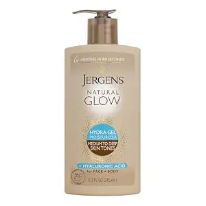 Jergens Natural Glow Hydra Gel Self Tanner, Medium to Deep, 8.3 fl oz