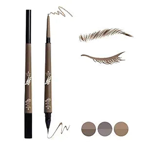 Music Flower 2 in 1 Eyebrow Pencil - Waterproof & Long Lasting Liquid Eyebrow Pen - Dual Ended Pencil Fills and Defines Brow Tint with the Precision & Definition of Microblading, Brown