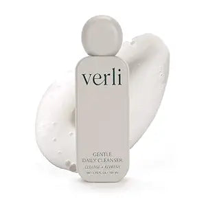 Verli Gentle Daily Cleanser | Hydrating Botanical Face Wash for Sensitive & Dry Skin | Non-Stripping Purifying Skincare for Daily Use | Clean Beauty, 3.38 fl oz