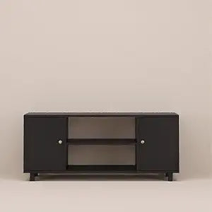 TV Stand for 55 Inch TV Modern TV Console Table for Living Room Tall Entertainment Center with Double Doors for Bedroom, Black