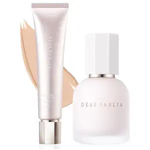 DEAR DAHLIA PDRN BB Cream (Light Beige) & Prime Layer Skin Prep Bundle - Dewy Glass Skin Base Duo, Hydrating Makeup Primer & Medium Coverage Skin Tint for Smooth, Long-Lasting Makeup, Vegan Korean Bea