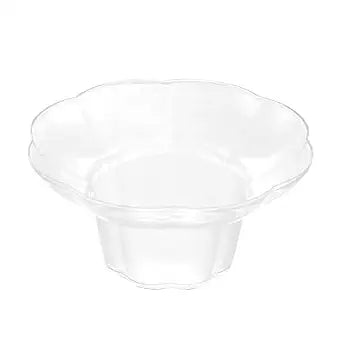 Restaurantware Mini Dessert Bowls 25 Count 3 Ounces Plastic Dessert Shooters, Shatterproof Sturdy Cups, Flower Design, Clear Plastic Disposable Appetizer Containers For Outdoor Events