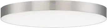 Maxim Lighting Trim 9" 1-Light Flush Mount | Satin Nickel Finish | White Polycarbonate Shade | Transitional Flush Mount | Ideal for Bedrooms, Hallways & Entryways | Dimmable | 57663WTSN