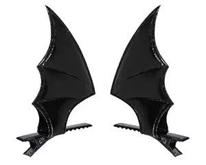 Penta Angel Halloween Bat Wings Hair Clips 4Pcs Horror Devil Goth Ear Hairpins Hair Barrettes Accessories for Women Adults Props Party Cosplay Costume (Black)
