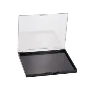 Magnetic Makeup Palette with Clear Top, Empty Eyeshadow Storage Box with 40Pcs Adhesive Metal Stickers for DIY Cosmetics Bronzer Highlights Powder (Small Palette - 4.8" x 4")