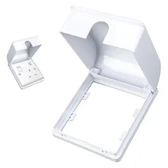 1 PC Socket Cover, Single Plug Cover Box, Self Adhesive Outlet Protector for Safety, Waterproof Dustproof Electrical Covers, Safety Accessory, Home Guard, Easy Installation, UK Plug Standard, White